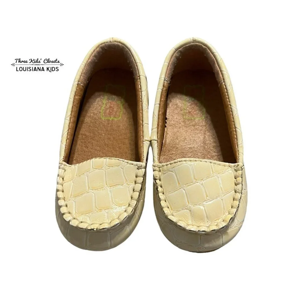 Foxpaws Sz 4 Ecru Cream Leather Moccasin Slides